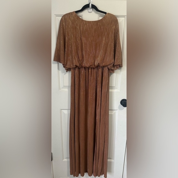 See and Be Seen Bronze Maxi Dress. Size Small. - Picture 3 of 8